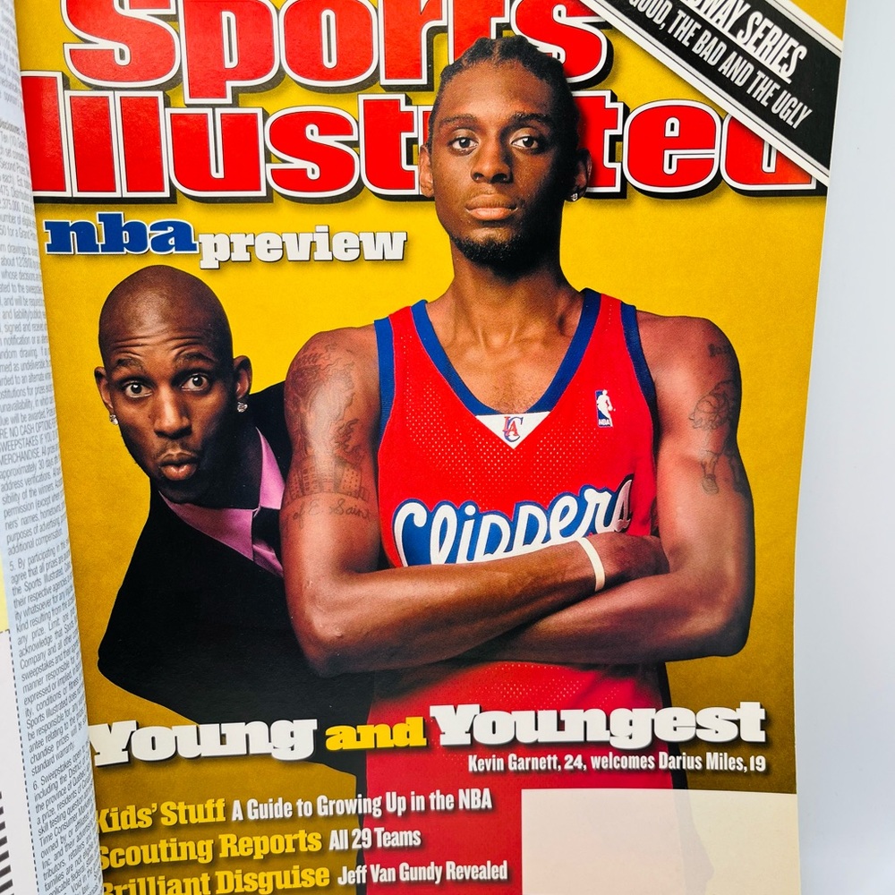 Sports Illustrated Young And Youngest October 30 2000 Kevin Garnett Darius Miles
